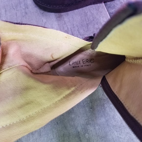 Little Eric Girl's Toddler Suede Leather Boots Made in Italy - Picture 6 of 8